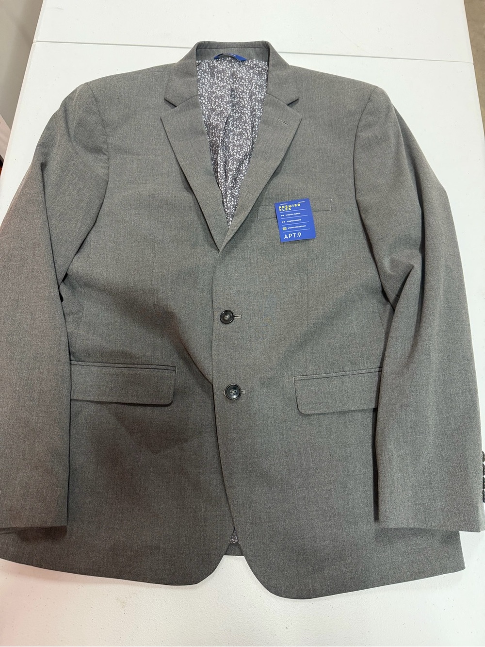 Apt. 9 Premier Flex Extra Slim Fit Blazer 42R Gray Stretch Suit Jacket NWT B333